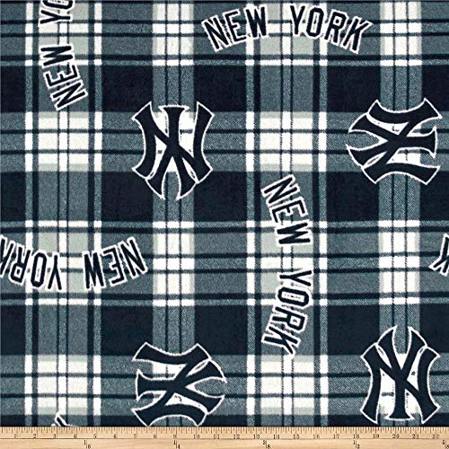 mlb fleece new york yankees paid navywhite fabric by the yard