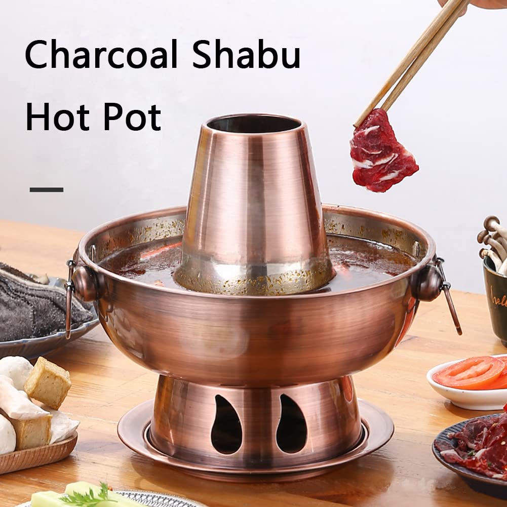 Kupfer-Hotpot, Vintage Shabu, Eintopf aus Edelstahl(Red Copper)