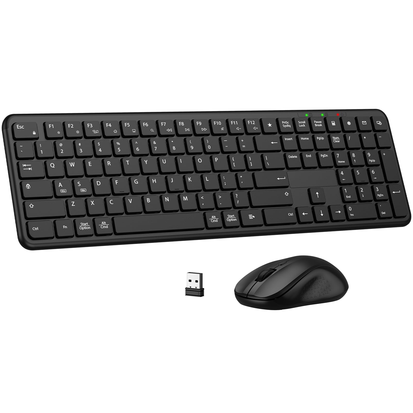 Photo 1 of Wireless Keyboard and Mouse Combo, Full-Size Silent Ergonomic Keyboard and Mouse, Sleep Mode, Long Battery Life, 2.4G Lag-Free Cordless Mice Keyboard Set for Computer, Laptop, PC, Mac, Windows (Black)