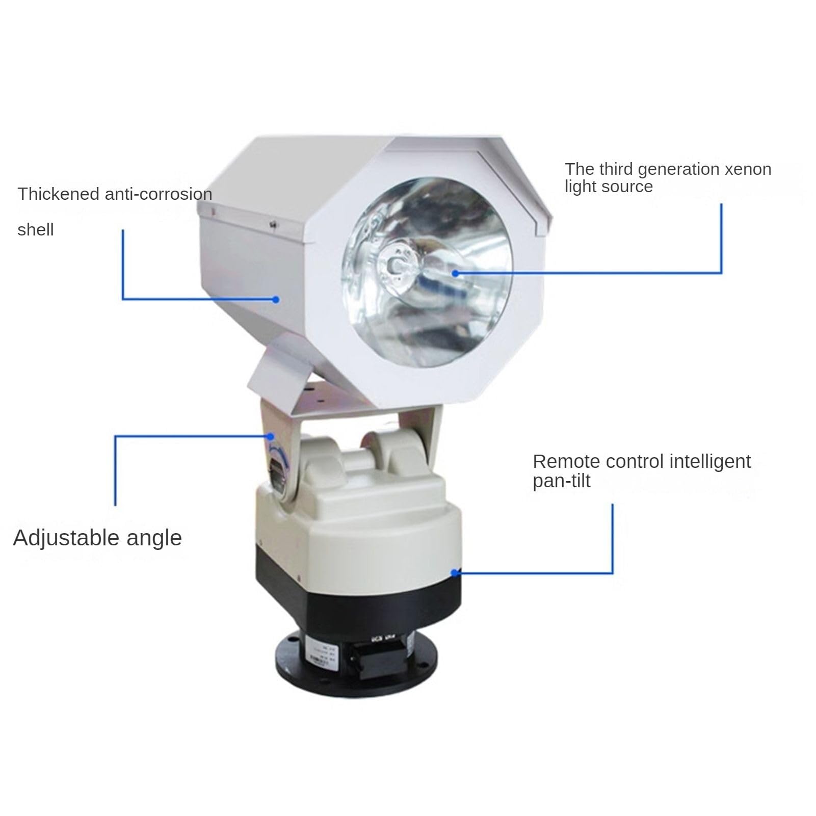 Reflektor LED - LED 220 V Światło 360 stopni Obrót Bezprzewodowy pilot zdalnego sterowania praca praca dla ochrony bezpieczeństwa domu oświetlenie awaryjne ogrodu(1000 W)