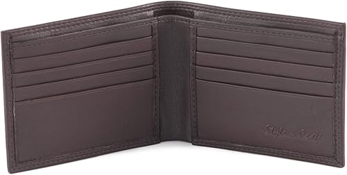 Miniatura 3 de Style n Craft 300720-BR - Cartera de estilo delgado con doble pliegue color marrón