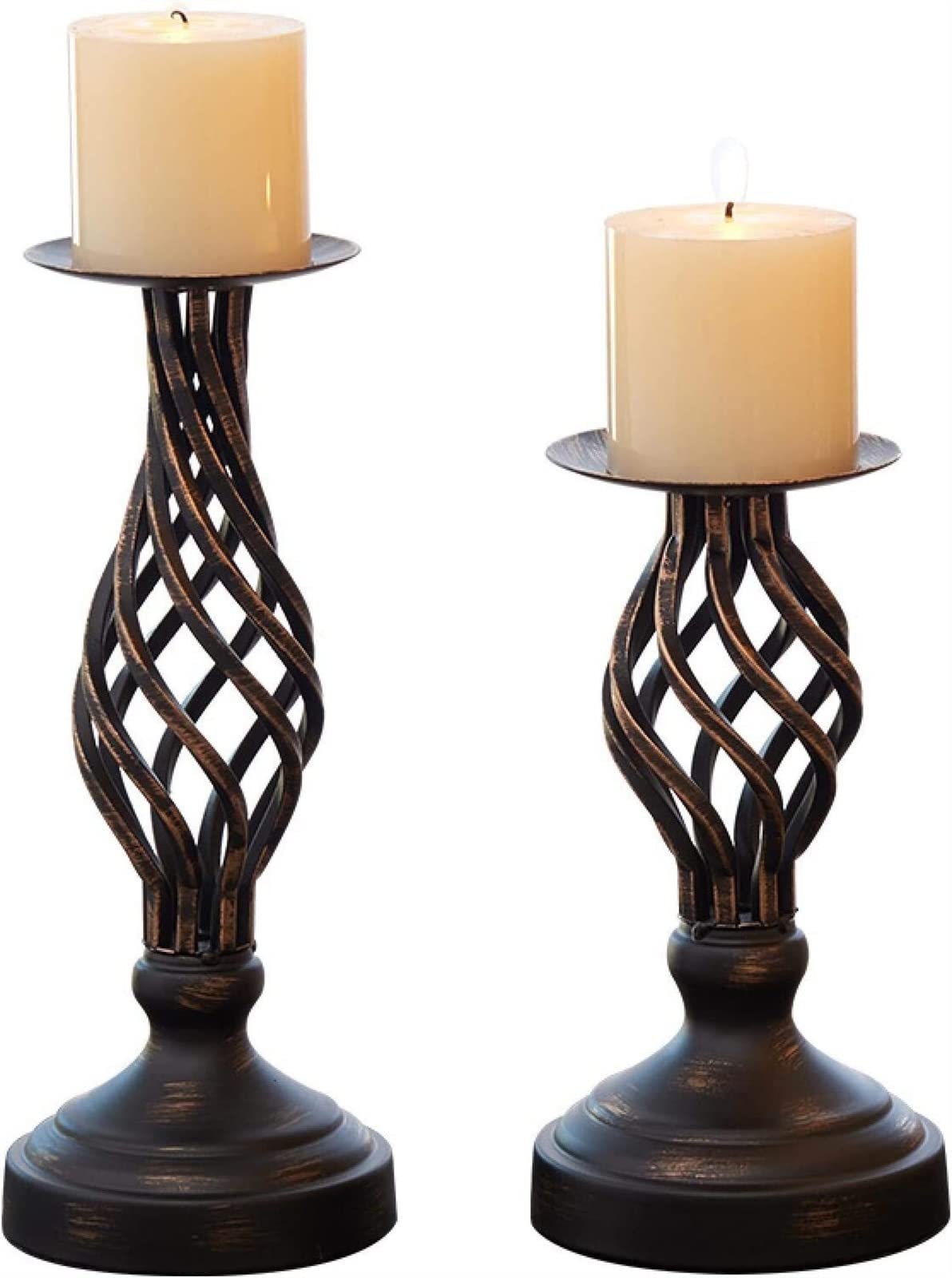 candlestick holders, 2pcs European-style American Cafe Candle Holder Wedding Candlelight Dinner Props Table Decorations Retro Candlestick Decoration