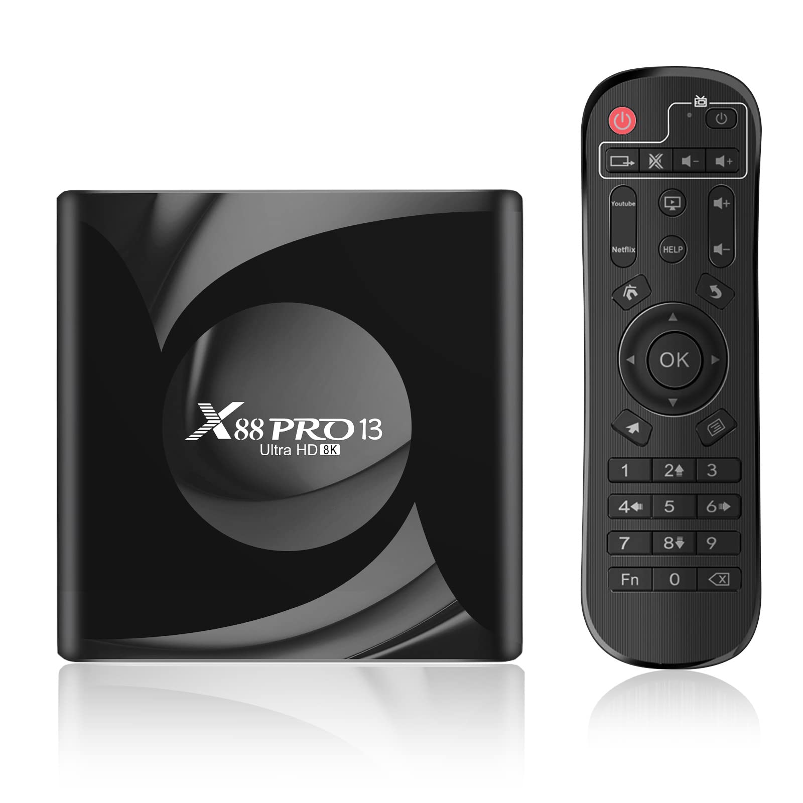 CHROX Android TV Box 13.0, X88 Pro 13 RK3258 Quad-Core Cortex-A53 CPU, 1080P/4K 2.4G/5G Wi-FI HDR10+ Bluetooth 5.0 10M/100M Ethernet USB 2.0 Décodeur,4gb+64gb