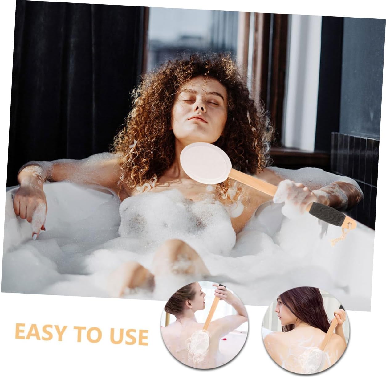Back Applicator Brush Set Lotion Applicator for Back Feet Sunscreen 3 Replaceable Heads