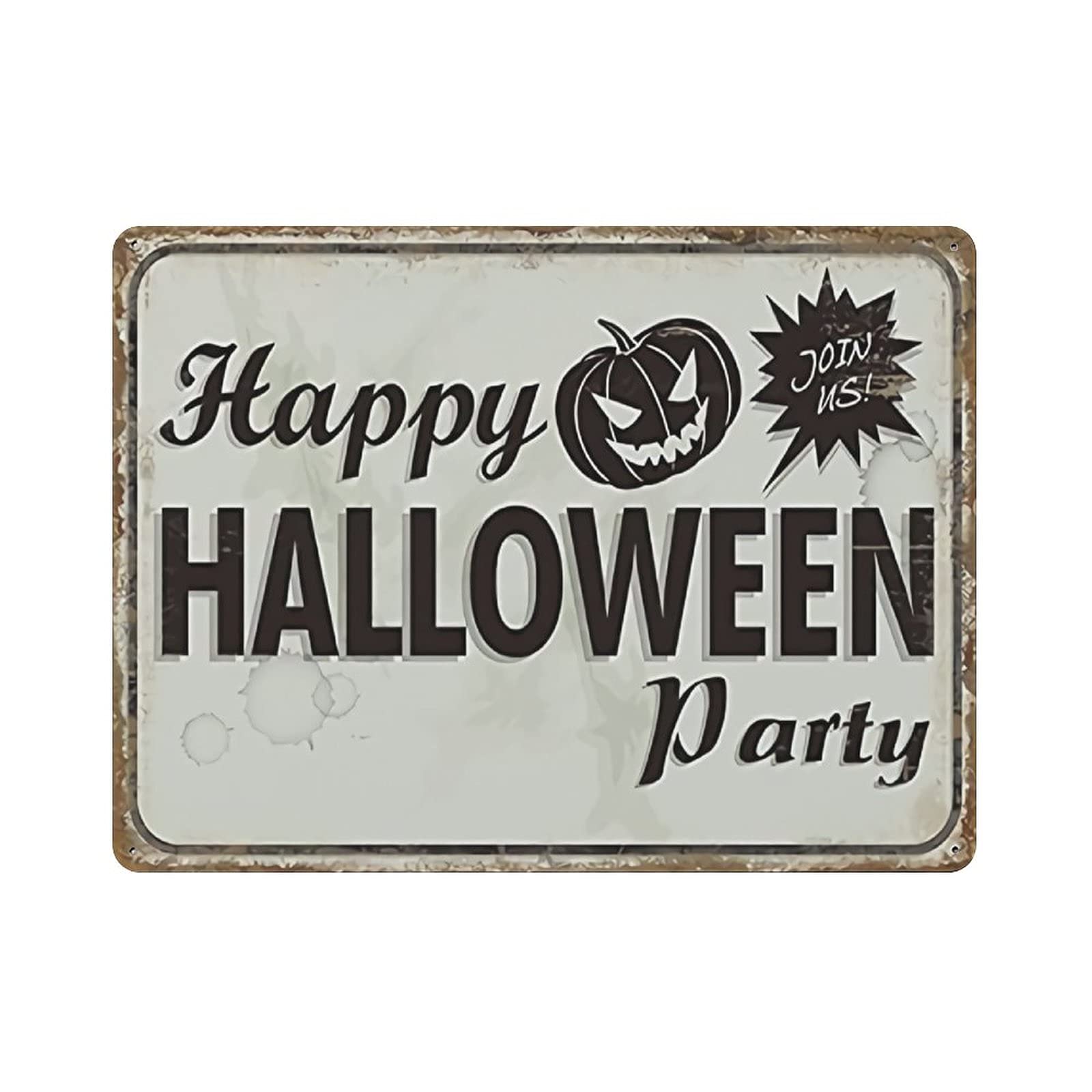 Metal Tin Sign Halloween Tin Sign Pumpkin Trick or Treak Happy Halloween Vintage Tin Poster Metal Sign Wall Decoration Country Kitchen Home Garage Decor 12"x16"