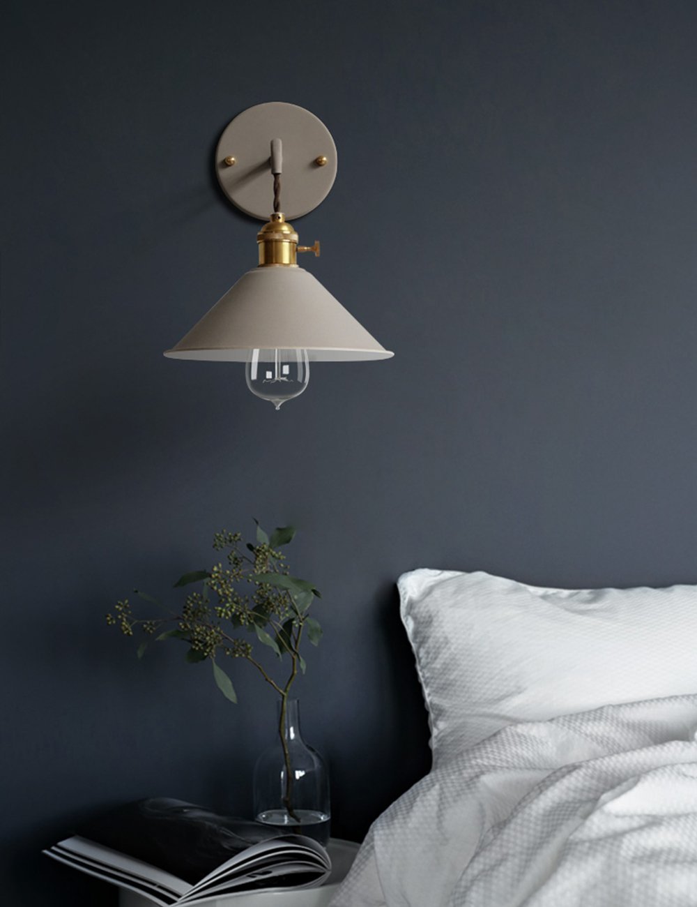 Vintage Wandlampe Reto Wandleuchte E27 Antik Wandlicht Metall Spiegelleuchte Spiegellampe Flurlampe Wandbeleuchtung für Wohnzimmer Schlafzimmer Flur Balkon Garten Treppen