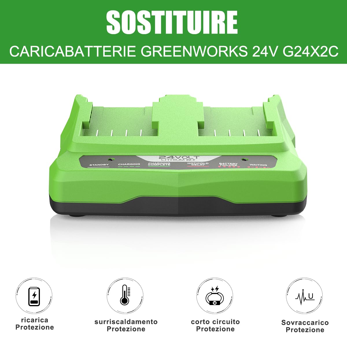2 pièces 24V 3.0Ah Batterie de Remplacement pour Batterie Greenworks
