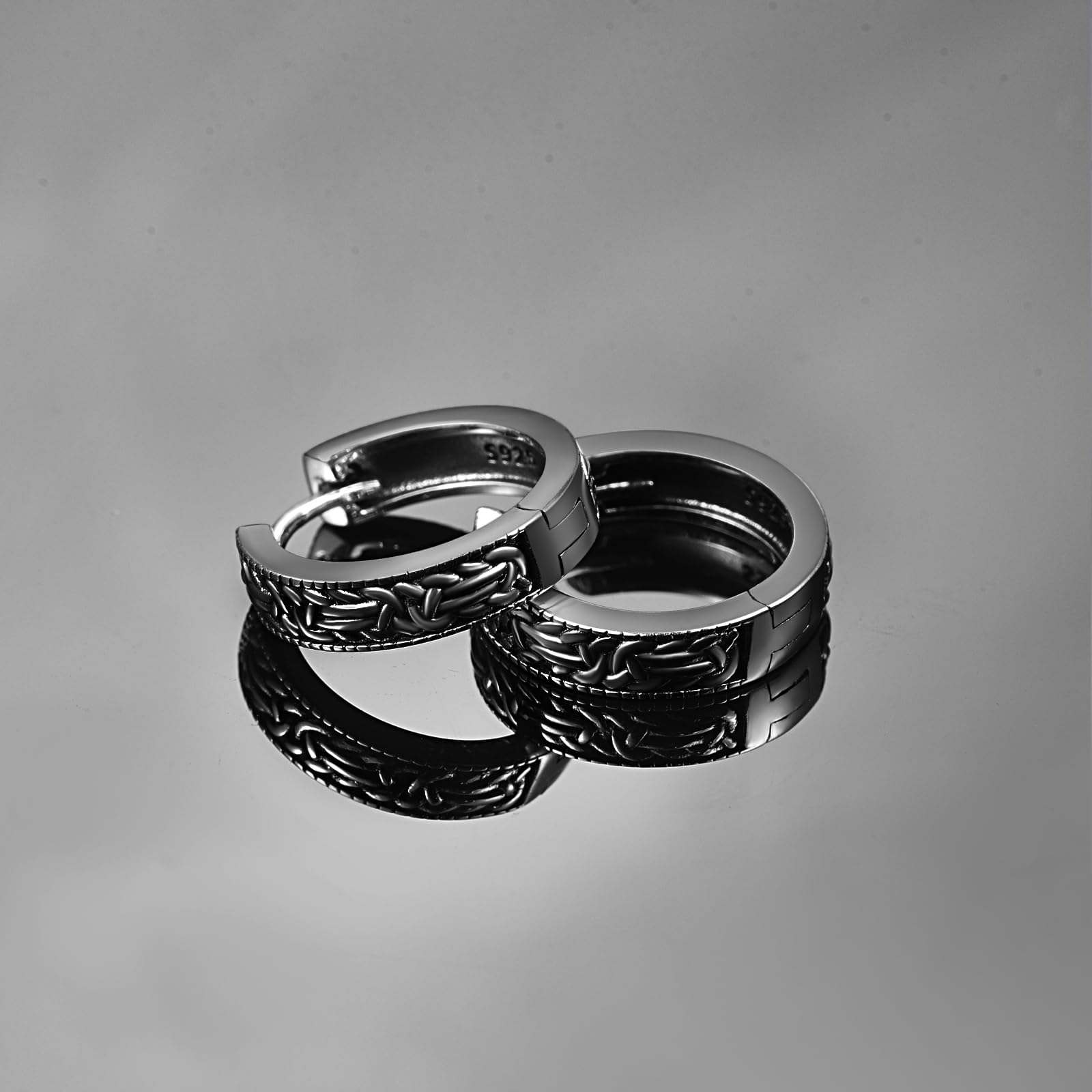 ADMETUS Keltische Knoten Creolen Silber 925 Keltische Creolen Huggies Hoop Ohrringe Herren Damen Klappcreolen Hypoallergene Ohrschmuck für Frauen Männer