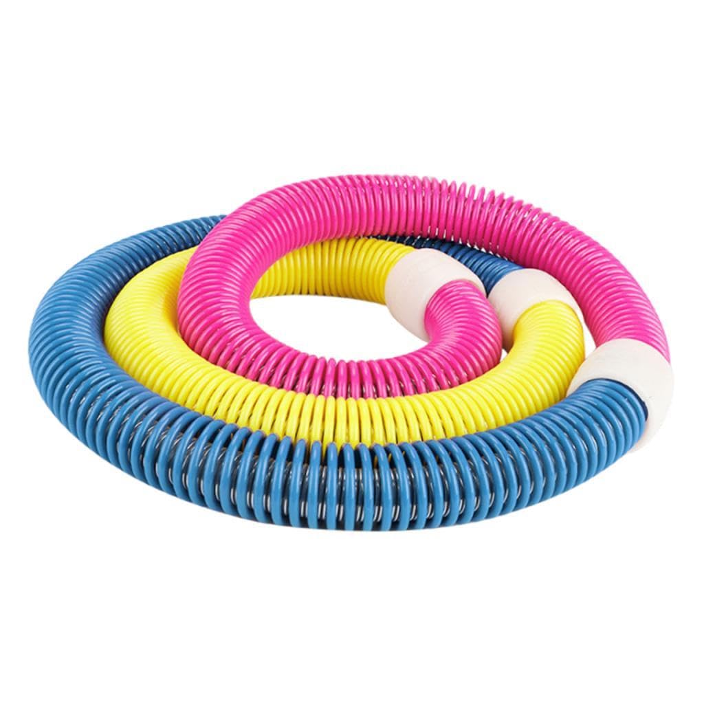 UJEAVETTE Weighted Fitness Hoop PVC Foldable Abdomen Fitness Circles for Men Women Gym Pink Yellow Blue-image-44