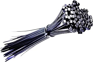100pcs Black Cable Ties, 200mm x 3.6mm, 8" Premium Nylon Zip Ties, Multi-Use Tie Wraps, Secure Self-Locking Indoor/Outdoor, Wire Management, Cable Tidy Under Desk, Home, Gardening, Office and DIY