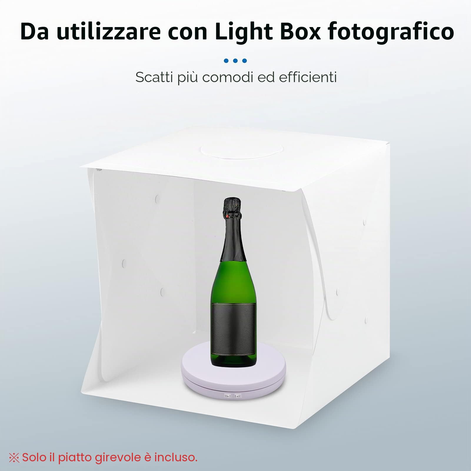 Andoer Giradischi elettrico motorizzato per fotografia Display girevole a 360 gradi con luce a LED per esposizione di orologi per gioielli da ripresa di prodotti