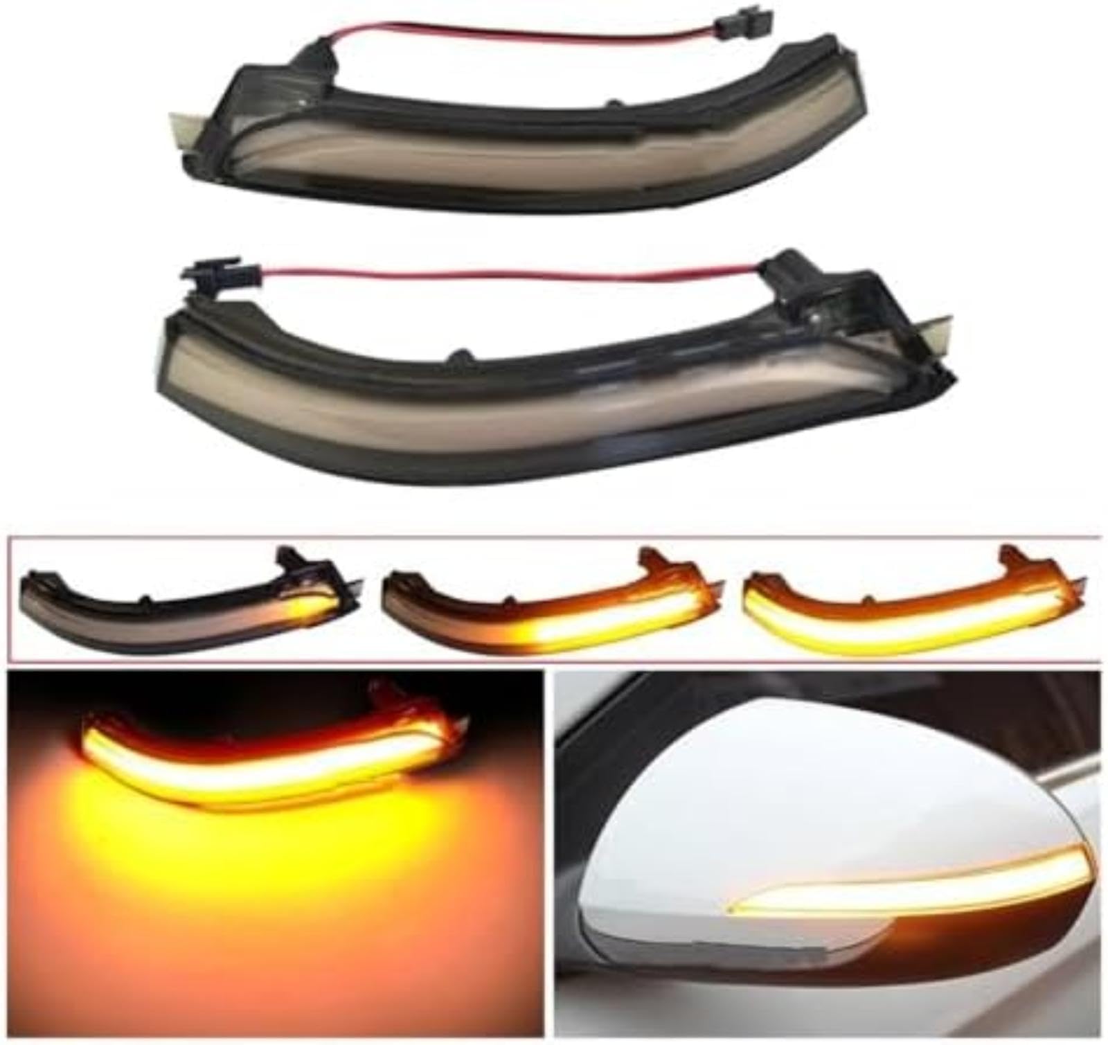 Lampka kontrolna w lusterku bocznym, dla Hyundai, dla Avante, dla Elantra Ad 2016-2019 2X lampa migacza wstecznego dynamiczny sekwencyjny kierunkowskaz Kierunkowskaz samochodu (Smoked)