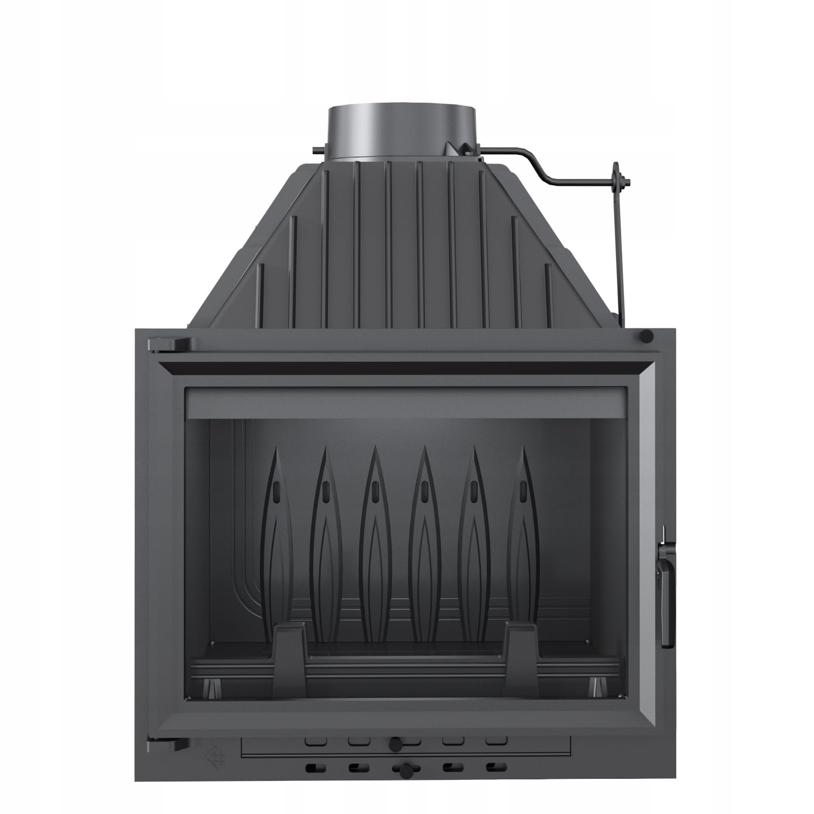 KRATKI ZUZIA Inserto per camino 12 kW Ø150 mm tubo di fumo – in ghisa, vetro pulito & Ecodesign – BImSchV 2 – vetro resistente al calore