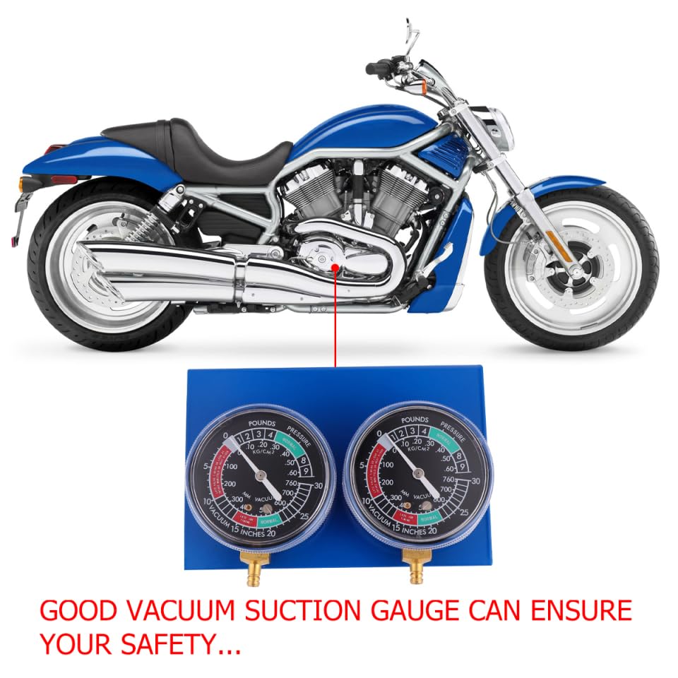 Cabilock Bilanciatore del Misuratore del Vuoto Carburante a 2 Cilindri per Motociclette, Manometro Vacuum Doppio Base Robusta per Sincronizzazione e Bilanciamento Motore