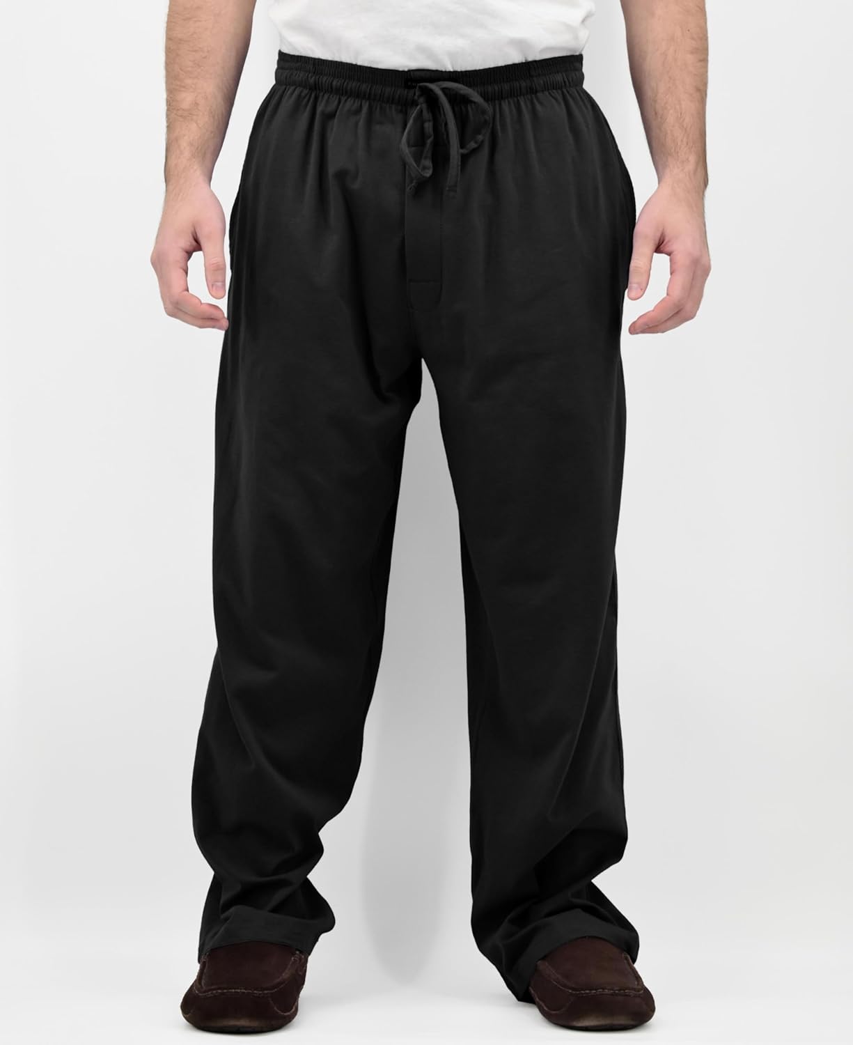 Andrew Scott Men's Ultra-Soft Cotton Spandex Lounge Pants with Drawstring & Pockets | Sleep, Lounging, & Gym | Muti Packs - Image 2