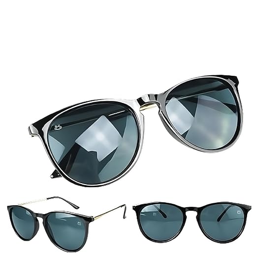 Óculos sol feminino redondo preto vintage + case qualidade premium exclusivo moda estiloso casual