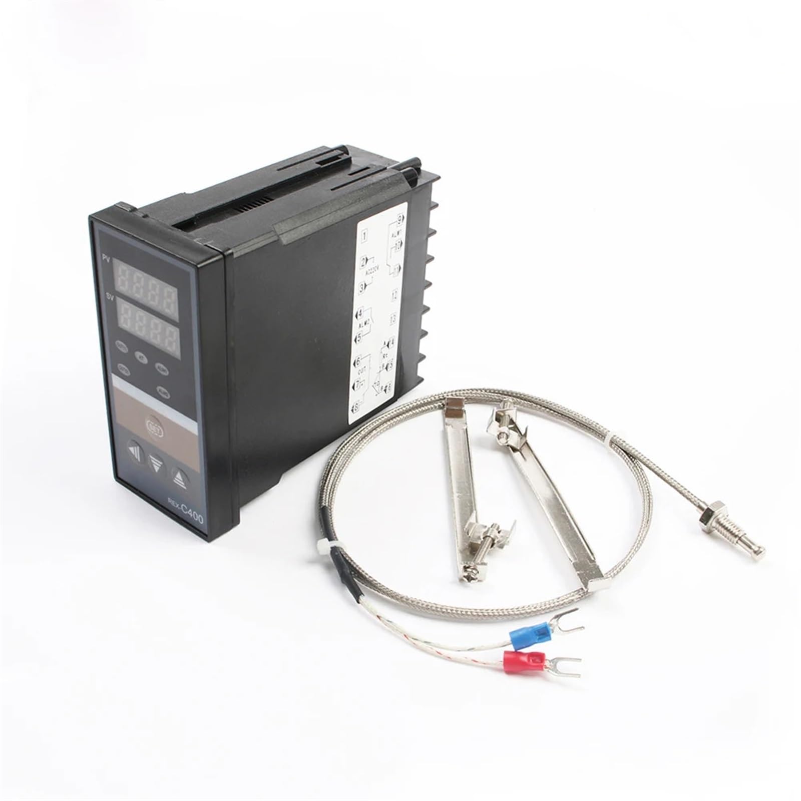 Podwójny cyfrowy regulator temperatury PID REX-C400 z czujnikiem termopary K M6 Odpowiedź SSR Wyjście SSR-40DA REXC-400 220V ~ 240 V (zestaw 1)