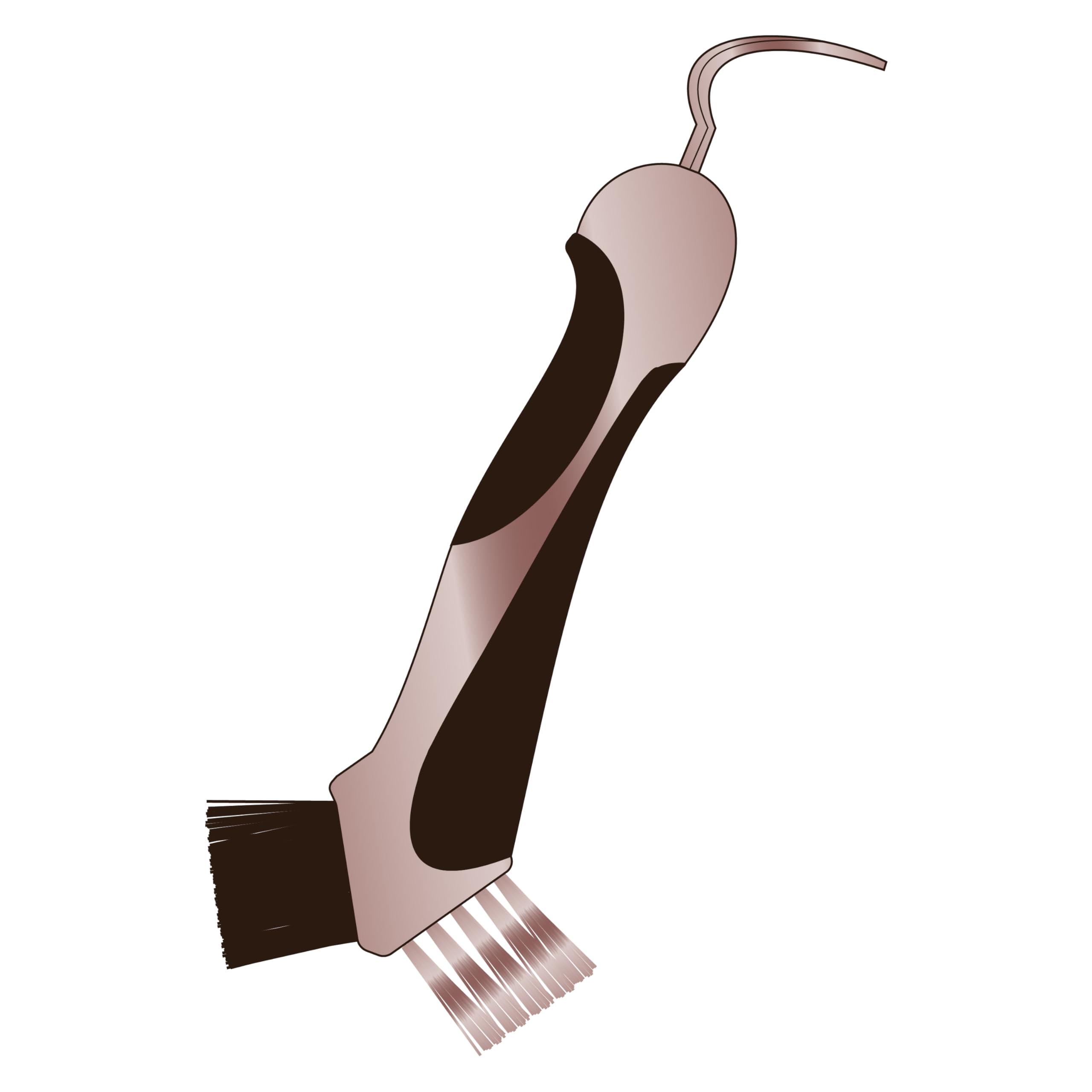 Imperial Riding IRH Scraper, Robust Hoof Pick, Metal Brush Cleaner with Ergonomic Handle, Hoof Scraper with Patented Design & Glamour Look, Dark Brown/Rose Gold