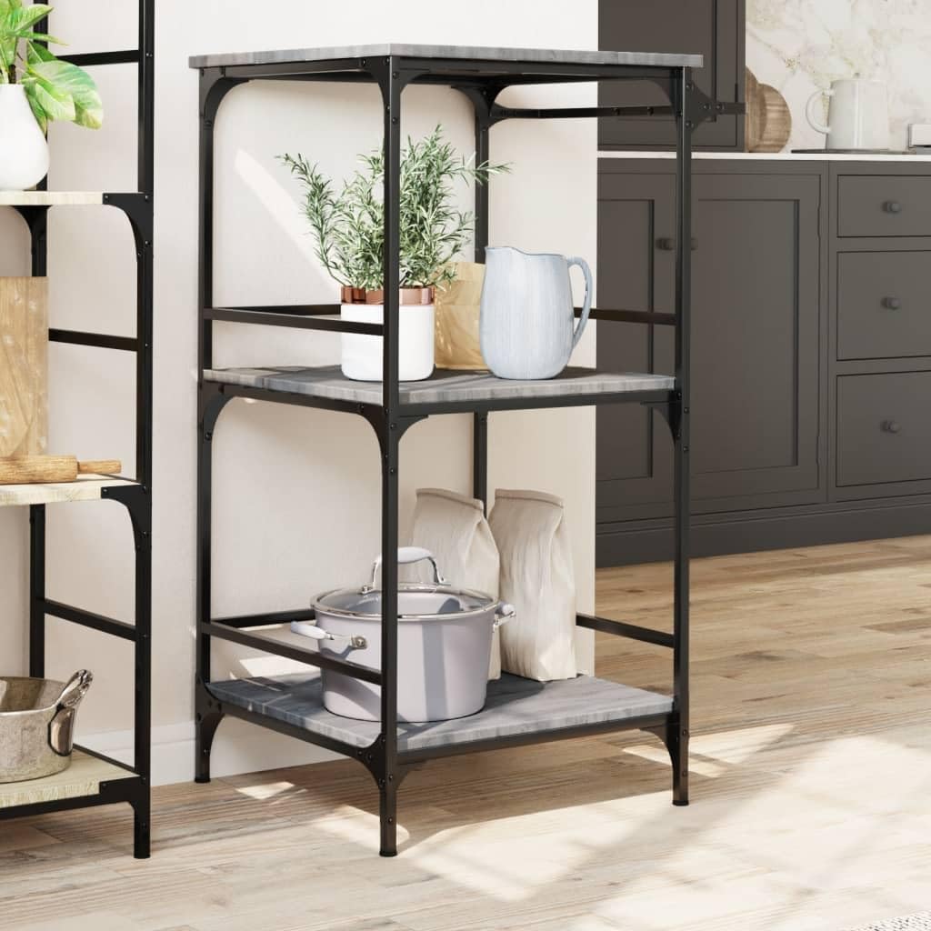 Boraam 98521 Carrello Da Cucina Sonoma - Piano In Acciaio Inox, 2 Cassetti E Ripiano Regolabile - Castagna, 111x50x90 Cm