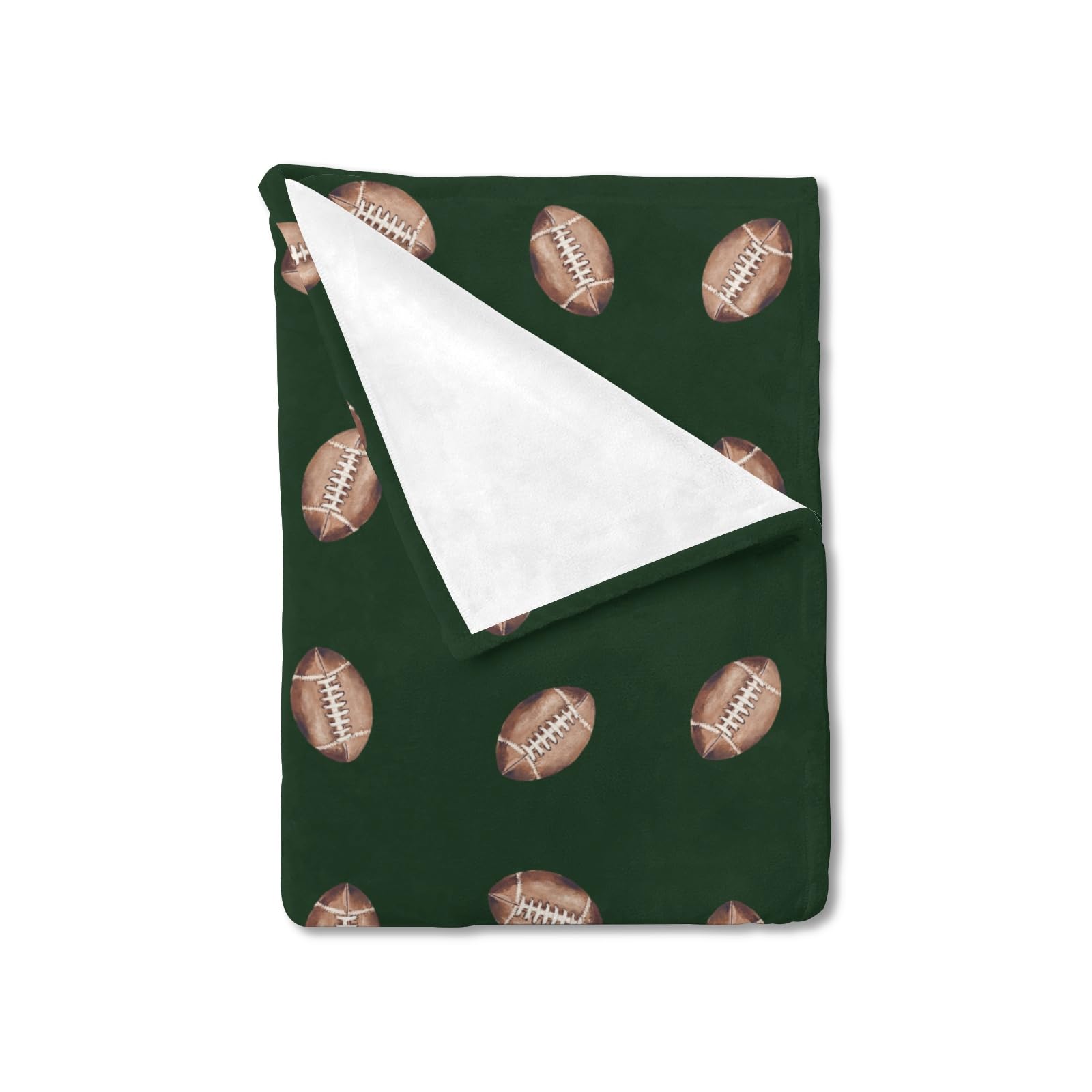 Cream Watercolor American Football Baby Blanket for Boy Girl Football Game Swaddle Blankets Baby Sports Soft Flannel Receiving Blanket for Nursery Newborn Toddler Infant Crib Bed Blanket Black 30x40