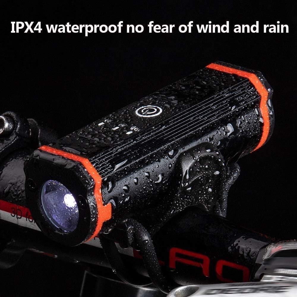 Luces de Bicicleta LED Lights USB Frente y Trasero Faro de Bicicletas Recargables, Luces Frontales Impermeables, adecuadas para Todas Las Bicicletas de montaña y Carretera