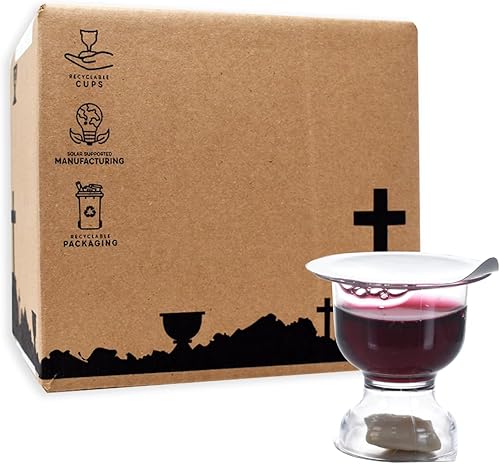 Miniatura 2 de World Communion Cups Vasos de Comunión desechables precargados Jugo de uva Concord con pan - Juego de tazas de comunión y obleas precargadas -