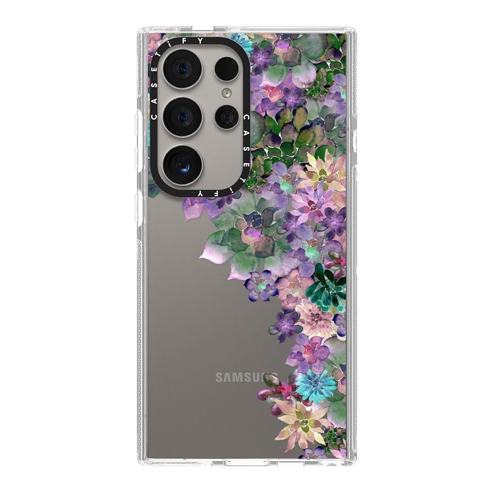 CASETiFY Clear Galaxy S24 Ultra Case - My Succulent Garden - Clear
