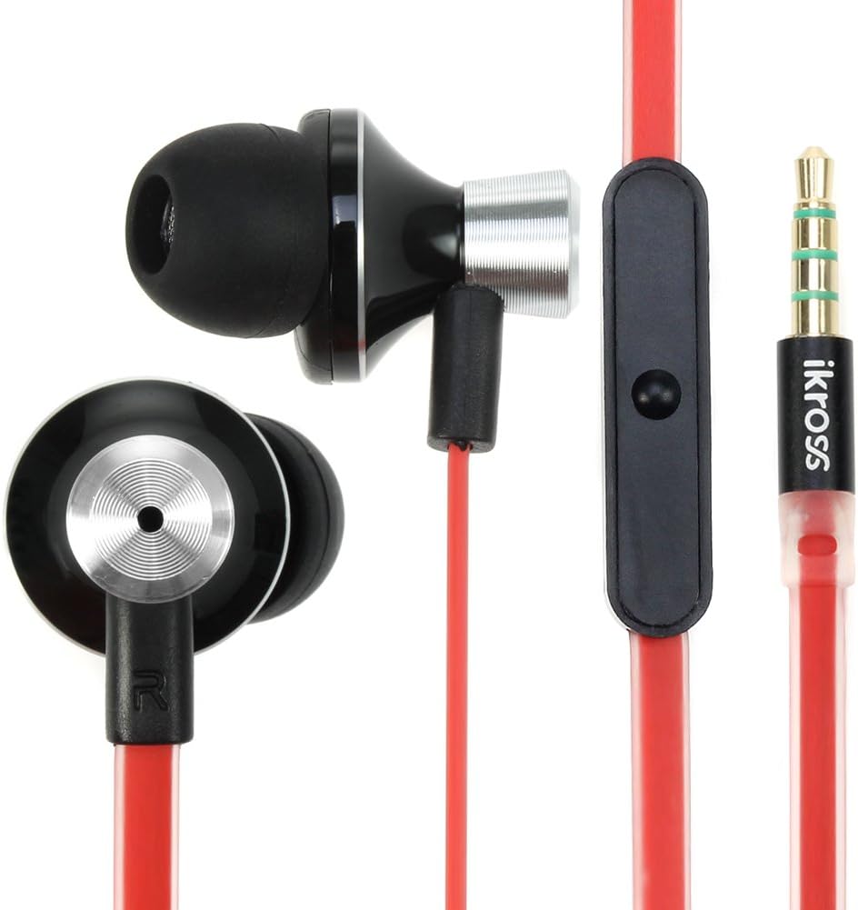 Manords 3.5mm Microphone Handsfree Headset - Red