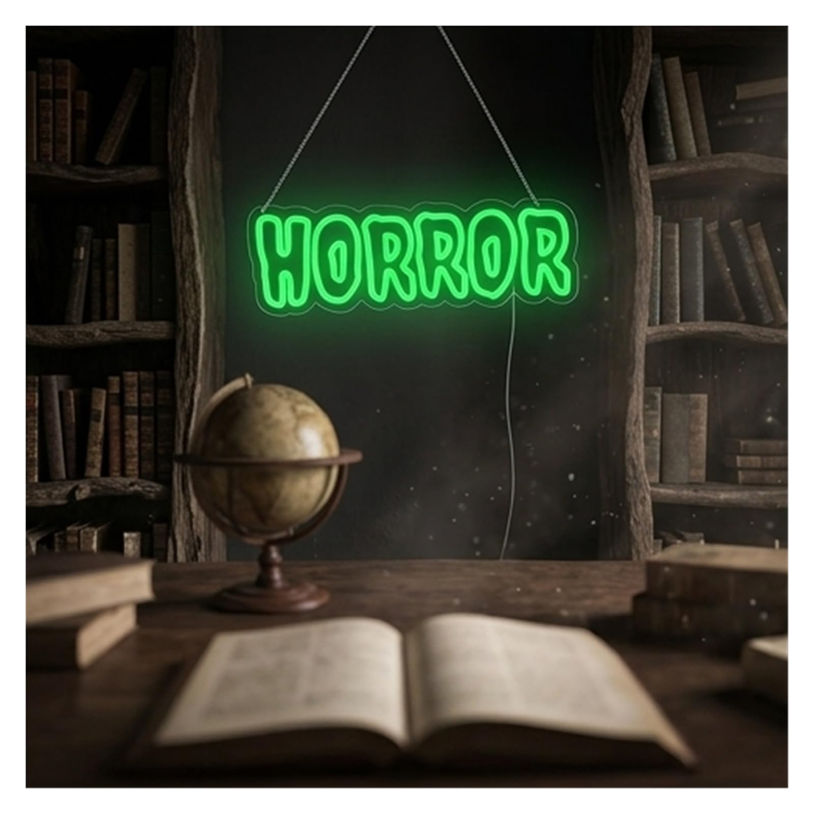 Scritta luminosa Insegna Al Neon Horror Per Decorazioni Da Parete, Stile Horror, Con Luce Dimmerabile USB, Per Feste, Club, Sala Giochi, 43cmх15.1cm