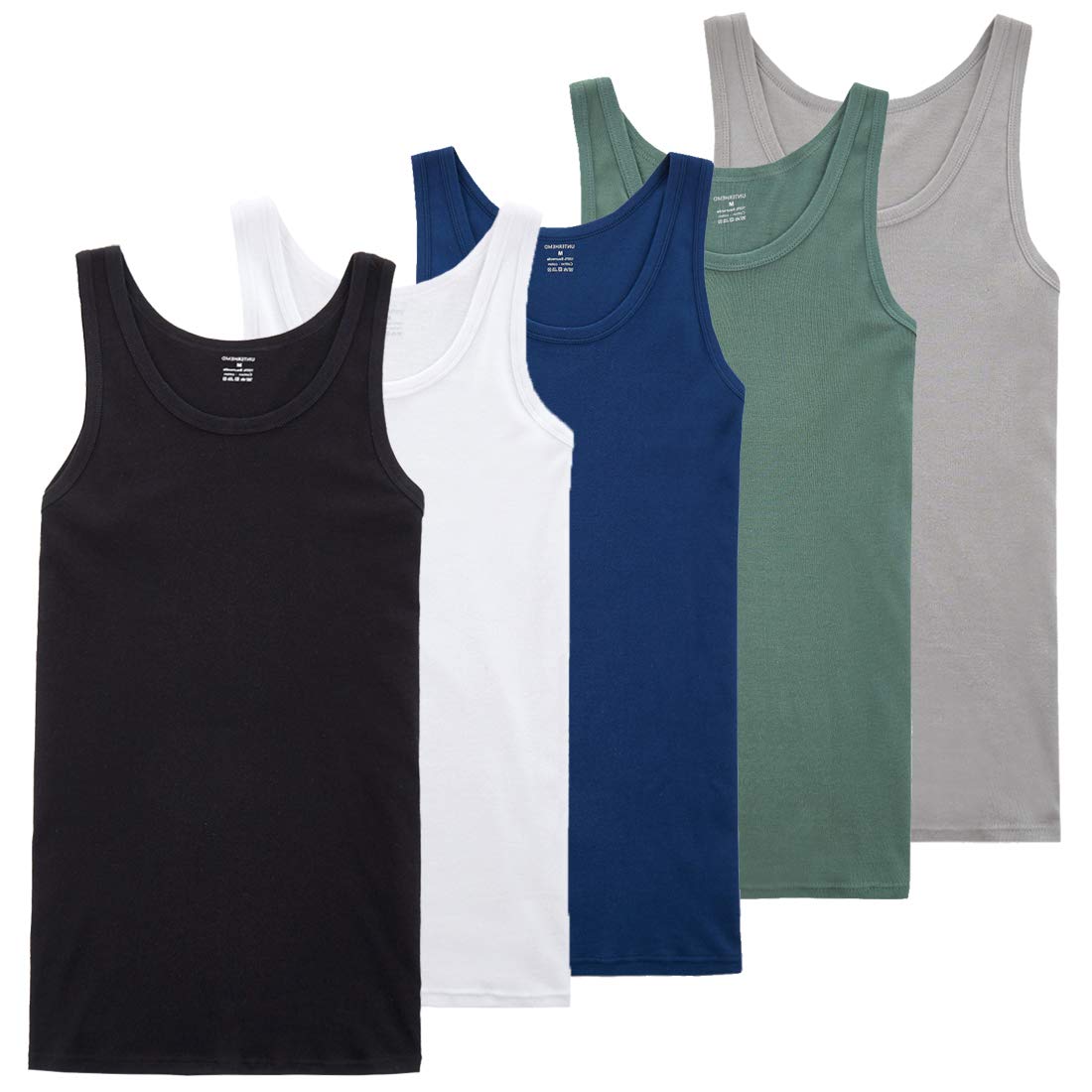 TUUHAW Canottiera Uomo Pacco da 5 100% Cotone Canottiera Colori Multipli e Taglie
