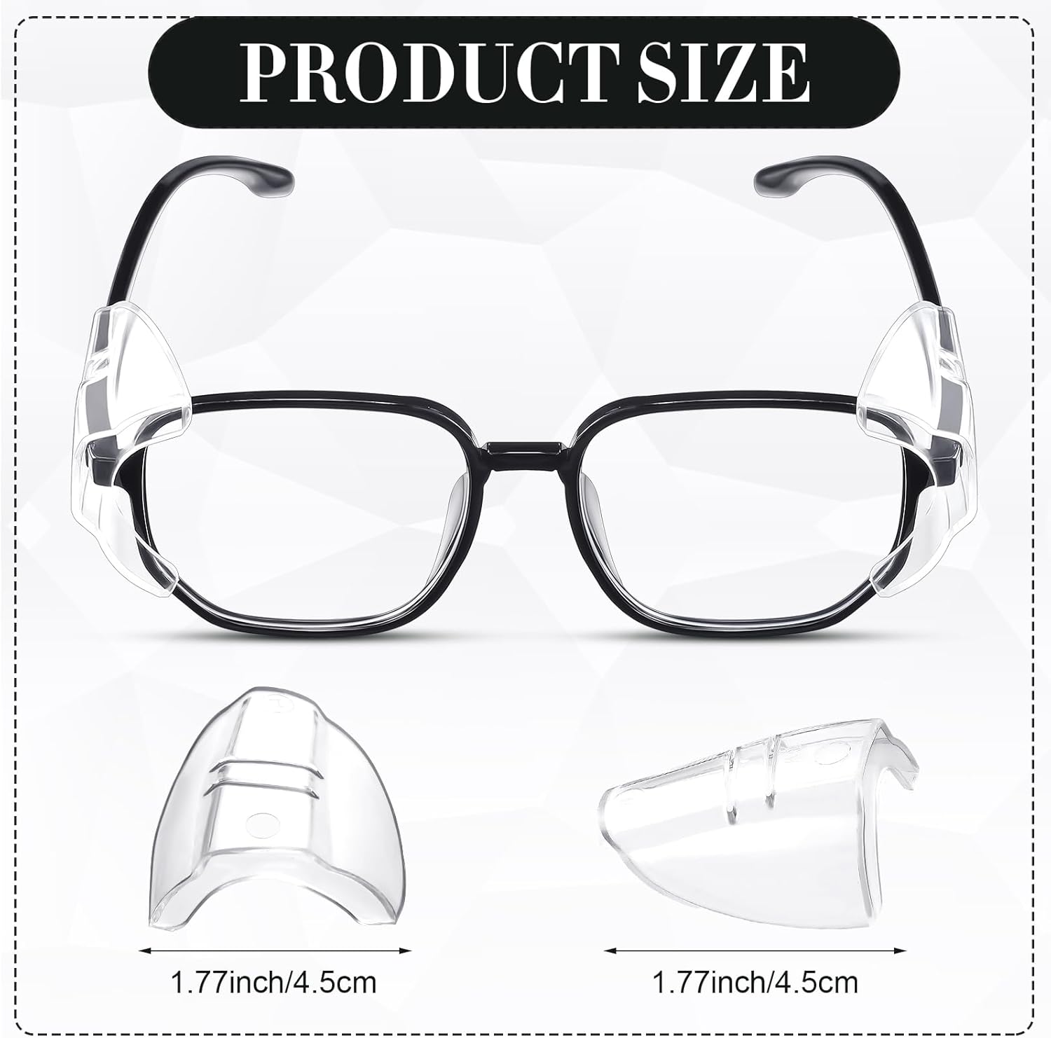 120 Pairs Safety Glasses Side Shields for Prescription Eyeglasses Slip on Side Shields Guards for Glasses Universal