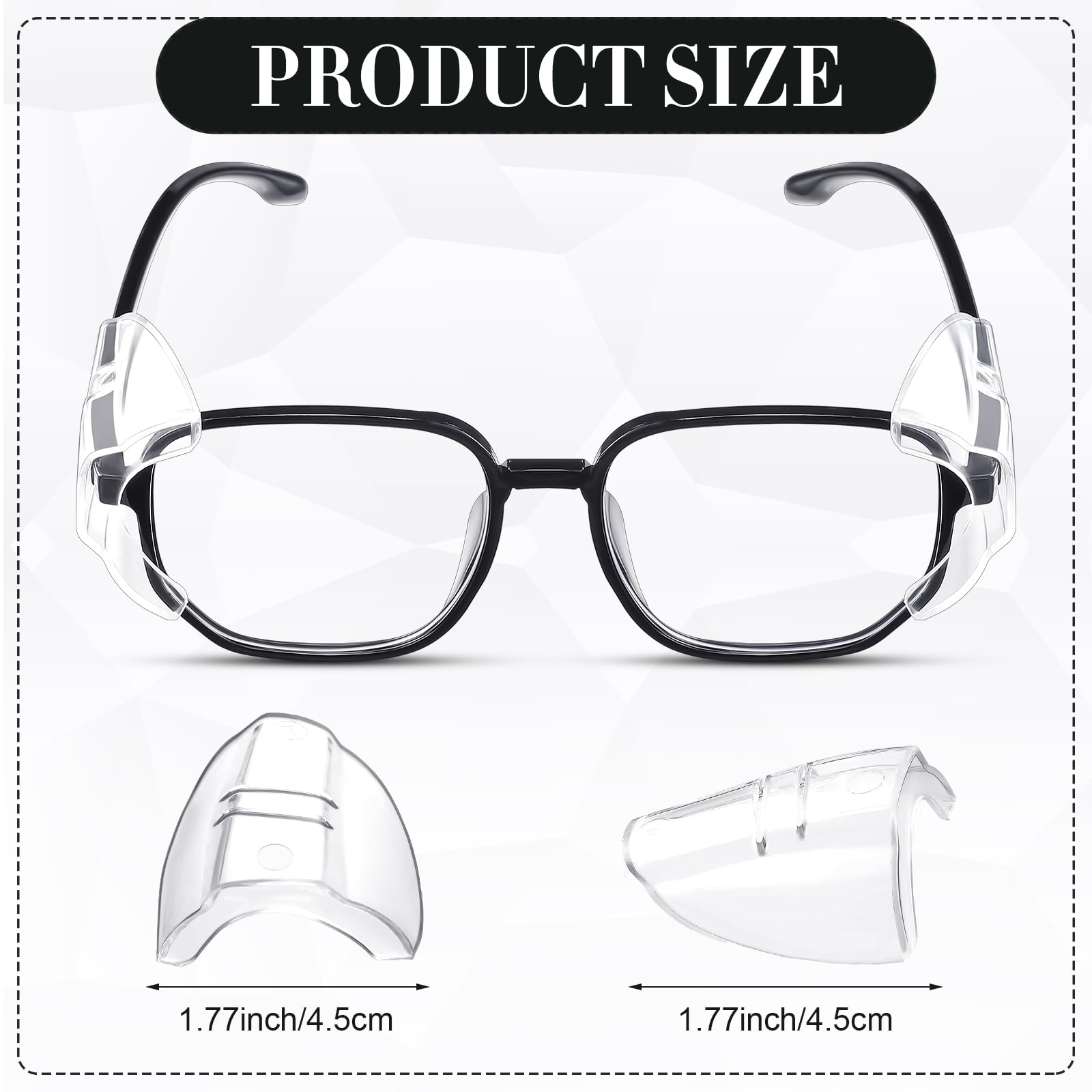 Tellegloww Gafas de seguridad, protectores laterales, protectores laterales para gafas, universales