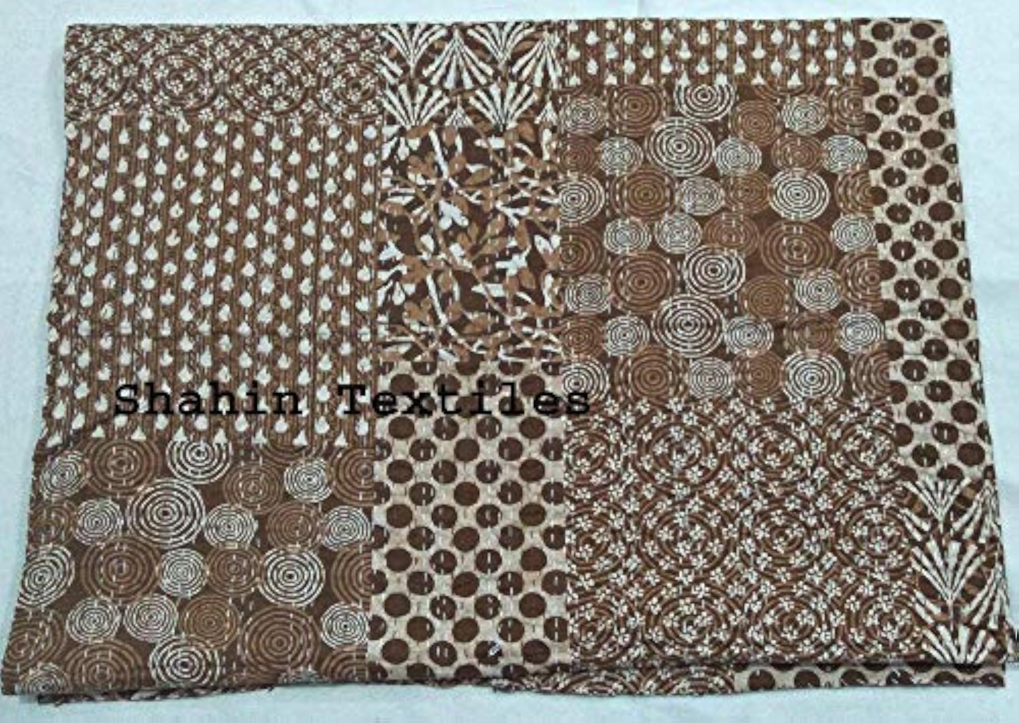 Handmade Multi Color Printed Kantha Quilt 60x90 Inch