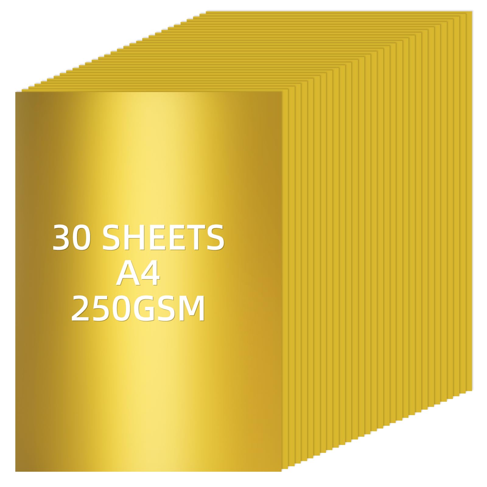 APXEL Golden Mirror Cardstock Paper, 30 Sheets 250gsm Metallic Reflective Paper, Thick Shiny Foil Cardstock for Crafts DIY Projects Birthday Party Decoration