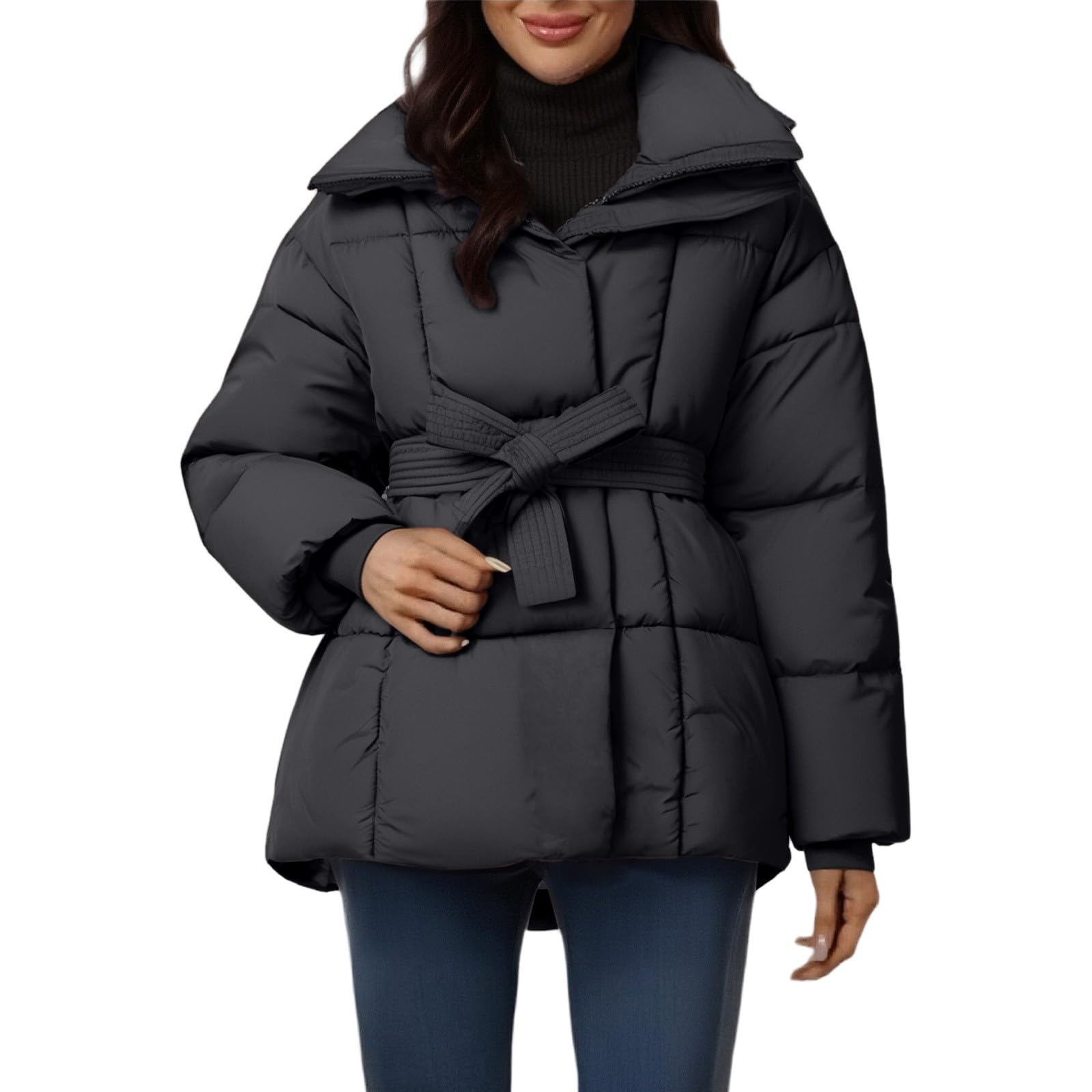 Chaqueta acolchada ligera con capucha para mujer, chaqueta de invierno larga, abrigo de plumón, abrigo de invierno cálido, parka de invierno resistente al viento, chaqueta de plumón, chaqueta de
