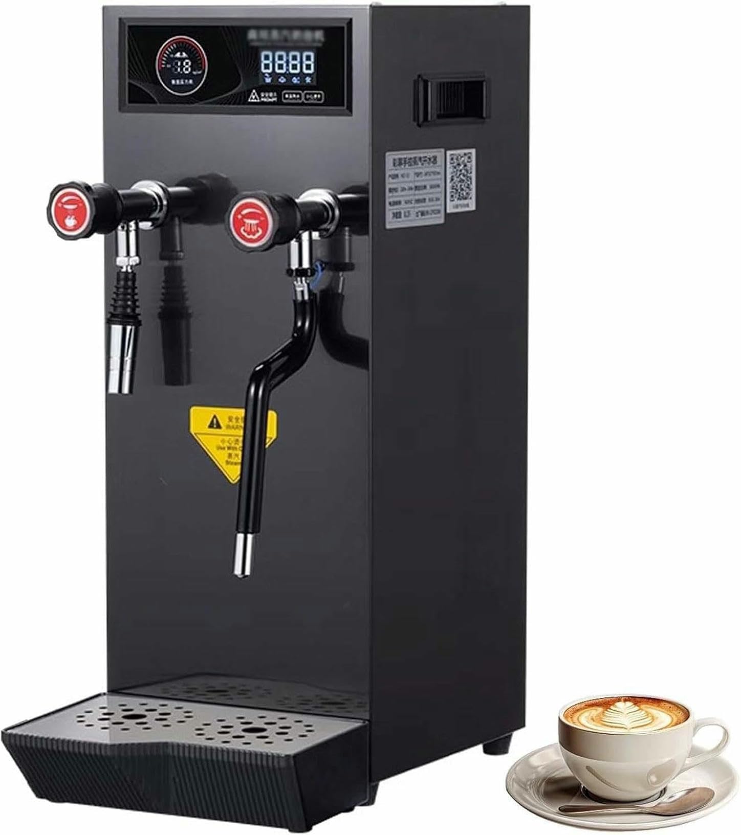 FHRKA Commercial Milk Frother,12L Automatic Steam Boiling Water Frothing Machine,2500W Electric Coffee Foam Maker, Steam Wands