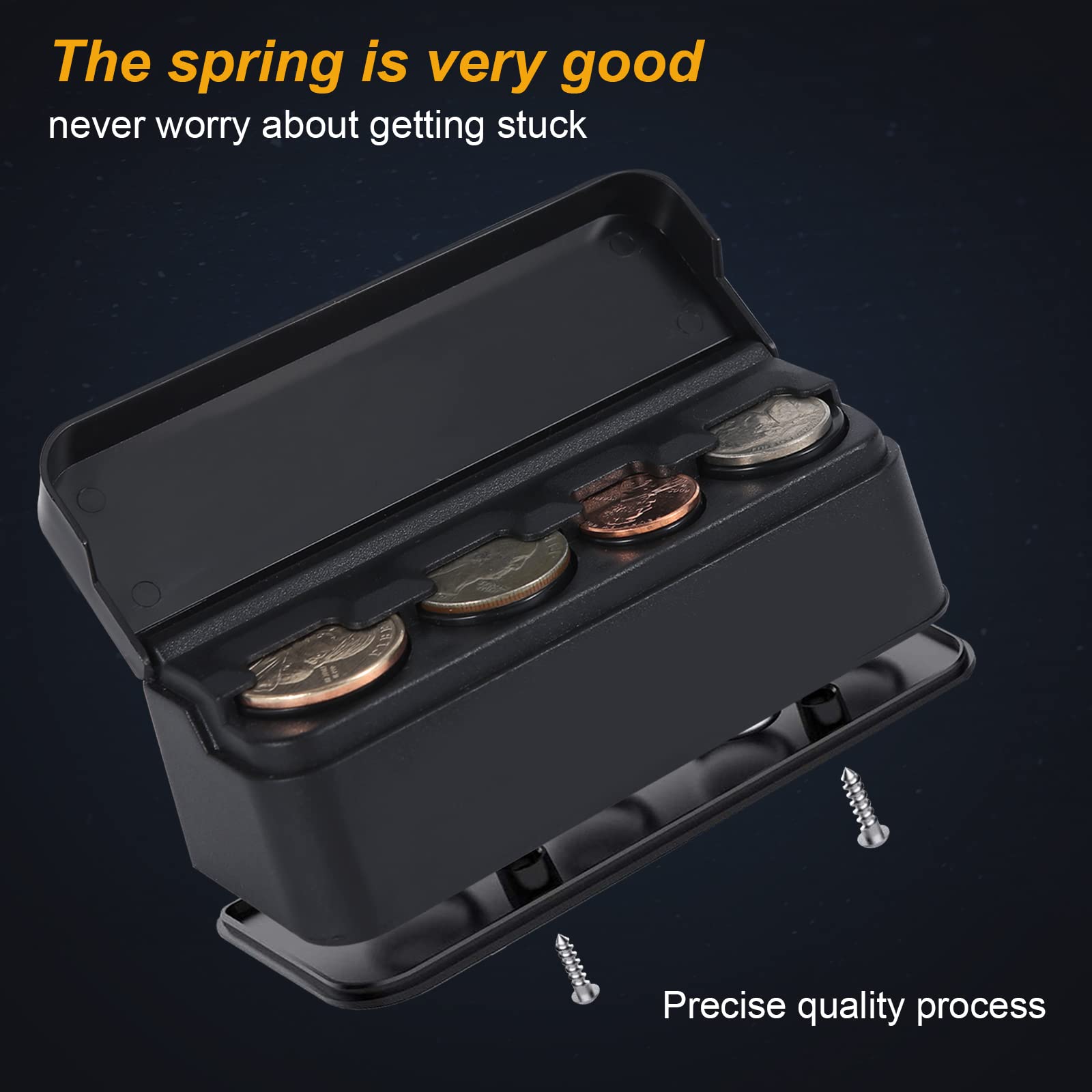 Organiseur à Pièces Voiture – Boîte à Monnaie Automatique Avec Ressort, Porte-Monnaie Compact Pour Tableau De Bord, Camion, SUV & RV