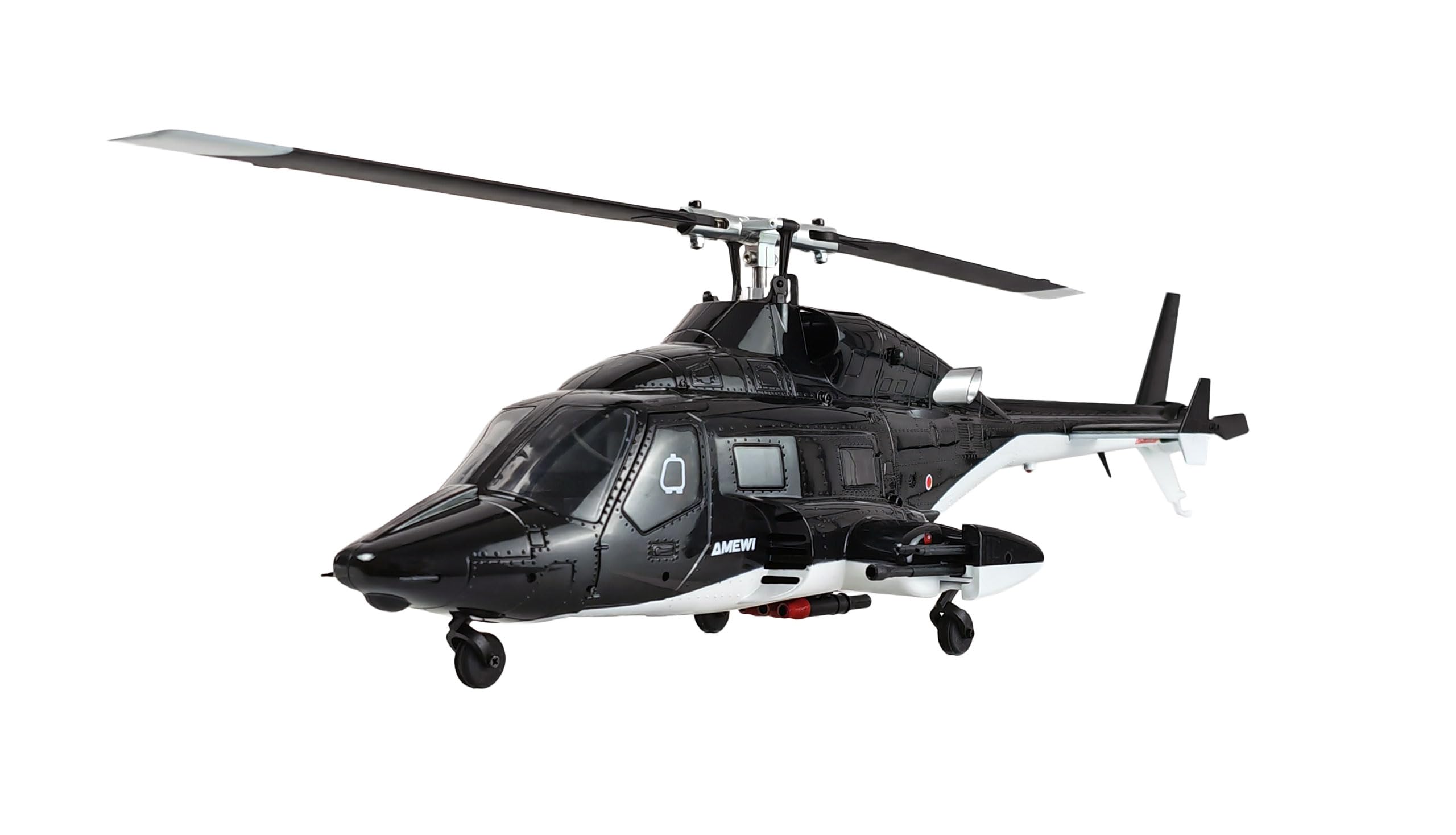 Amewi Bell 222 Airwolf Pro GPS Helikopter 8-Kanal 3D/6G RTF ferngesteuert RC, Schwarz