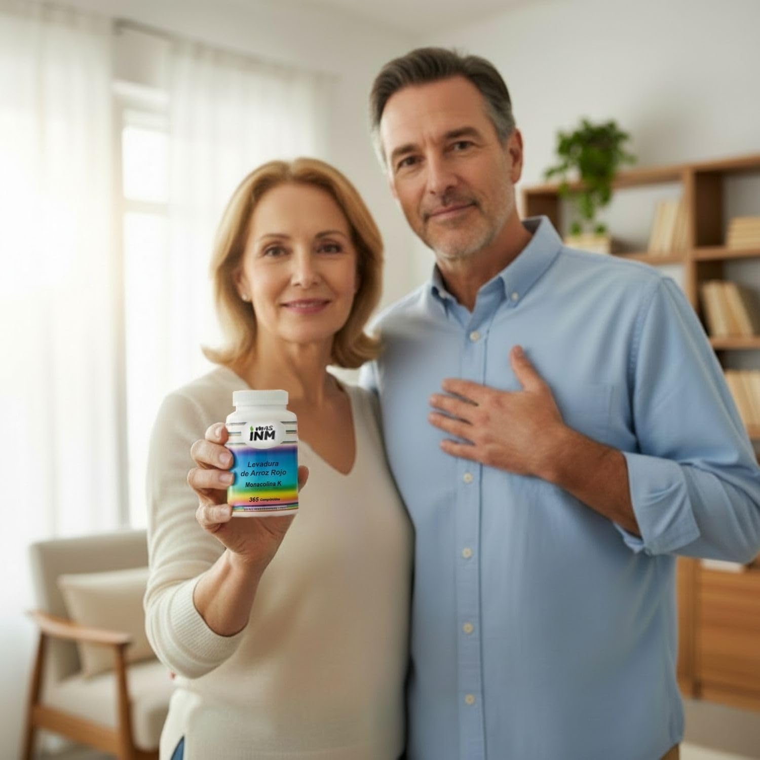 Levadura de Arroz Rojo con Monacolina K 2,56 mg por comprimido - 365 comprimidos - 1 año de suministro - 1 al día | Levadura nutricional - Complemento alimenticio vegetal - Masinmune