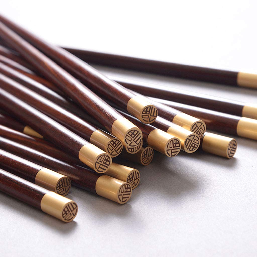 Coffret Cadeau de Baguettes réutilisables en Bois avec étui, Baguettes à Sushi japonaises Rondes, Baguettes Chinoises de Luxe en Bois Naturel, Baguettes antidérapantes, Baguettes l(1 Pair)