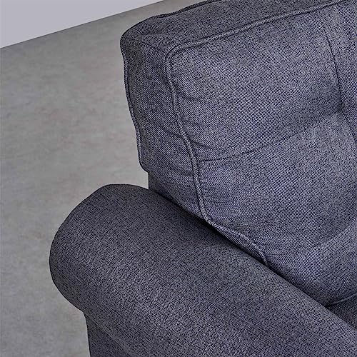 Image of Home Centre | Helios California Fabric 2-Seater Sofa | Sofa for Living Room | Solid Wood | Grey | 1 Year Warranty