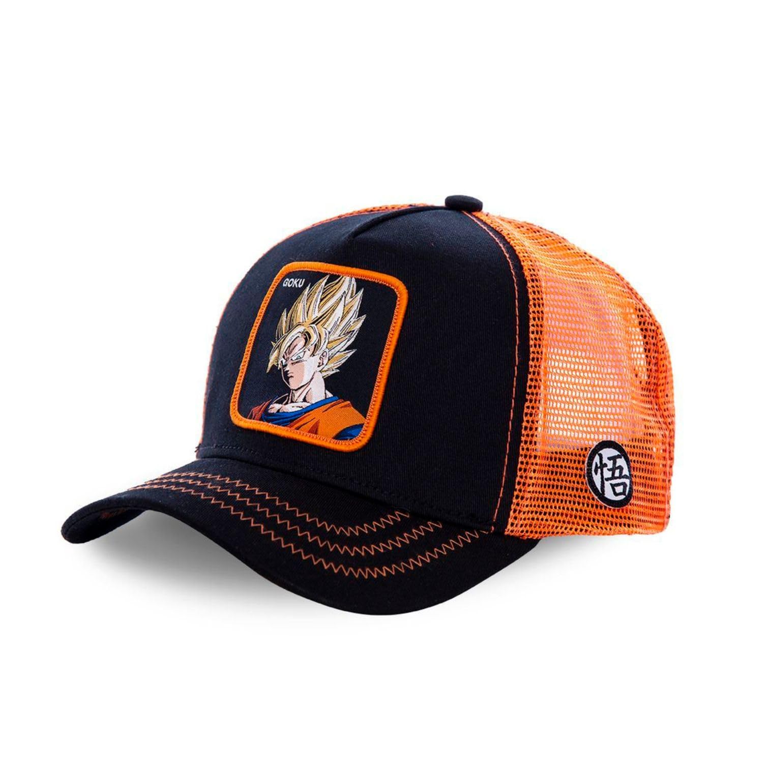 Collabs Capslab Capslab Goku Trucker Cap Dragon Ball Z Black/Orange - One-Size