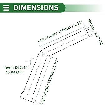 Motoforti 2.5" OD 45 Degree Mandrel Exhaust Tube Car