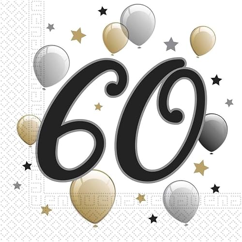 Procos MILESTONE 60 BDAY BALON&STR TWO PLY NPK 20CT