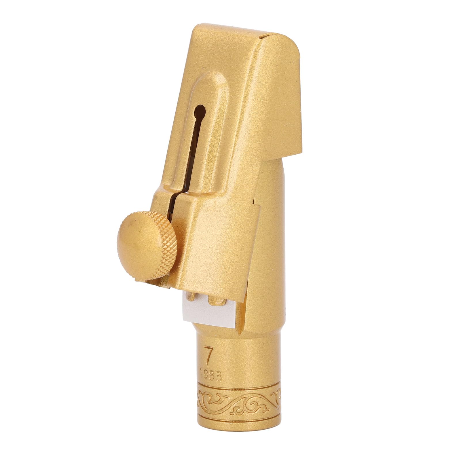 CHICIRIS Bocchino per Sassofono Soprano B Piatto, Bocchino per Sassofono in Ottone Placcato Oro Smerigliato Misura 7, Tono Focalizzato Brillante, Volume Forte per Principianti e Musicisti