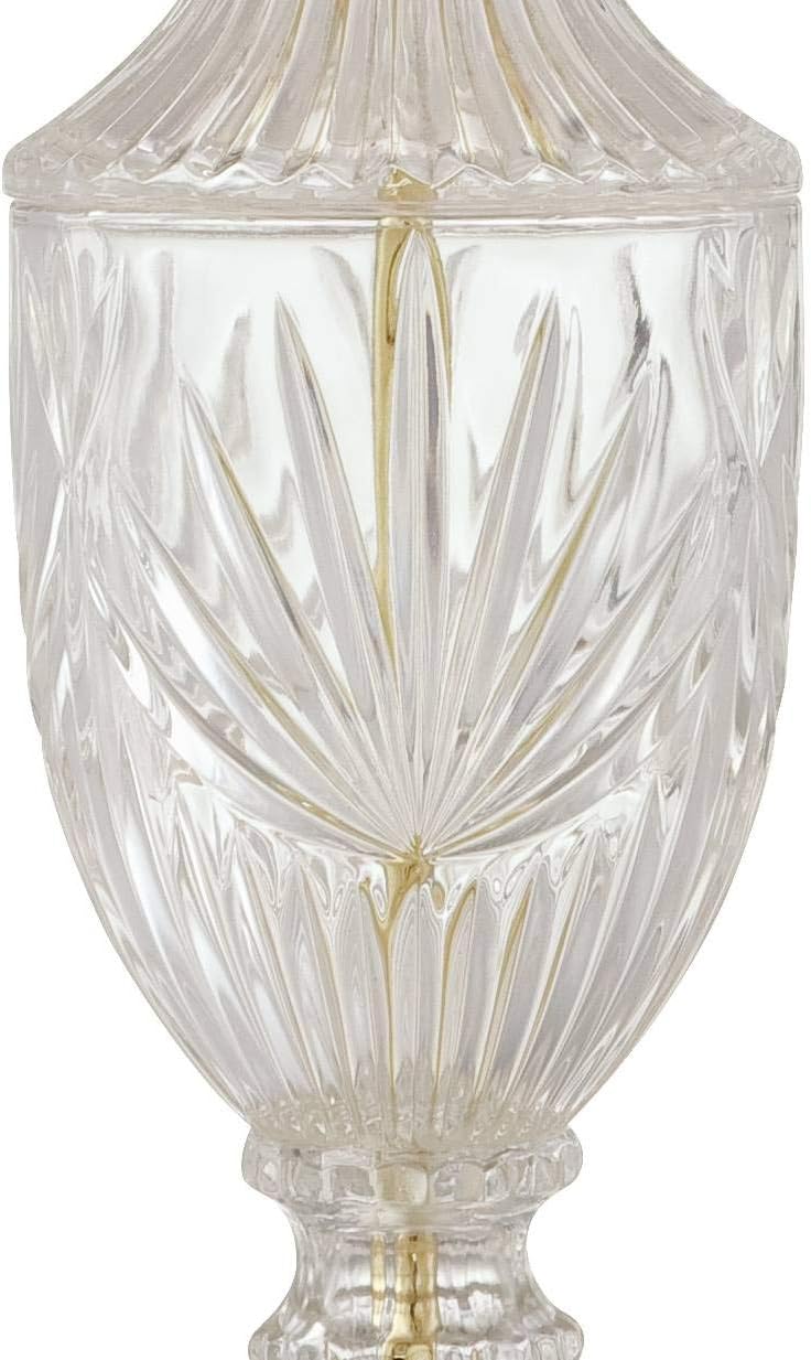 Uр Tо 40% оƒƒ Traditional Glam Luxury Table Lamps 26.5 High Set of 2 Clear Glass Urn Brass Gold Metal White Cream Bell Shade Decor for Living Room Bedroom House Bedside Nightstand Home - Regency Hill