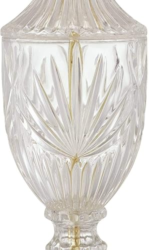 Miniatura 6 de Regency Hill Traditional Glam - Juego de 2 lámparas de mesa de lujo de 26.5 pulgadas de alto, urna de vidrio transparente, latón, metal dorado,