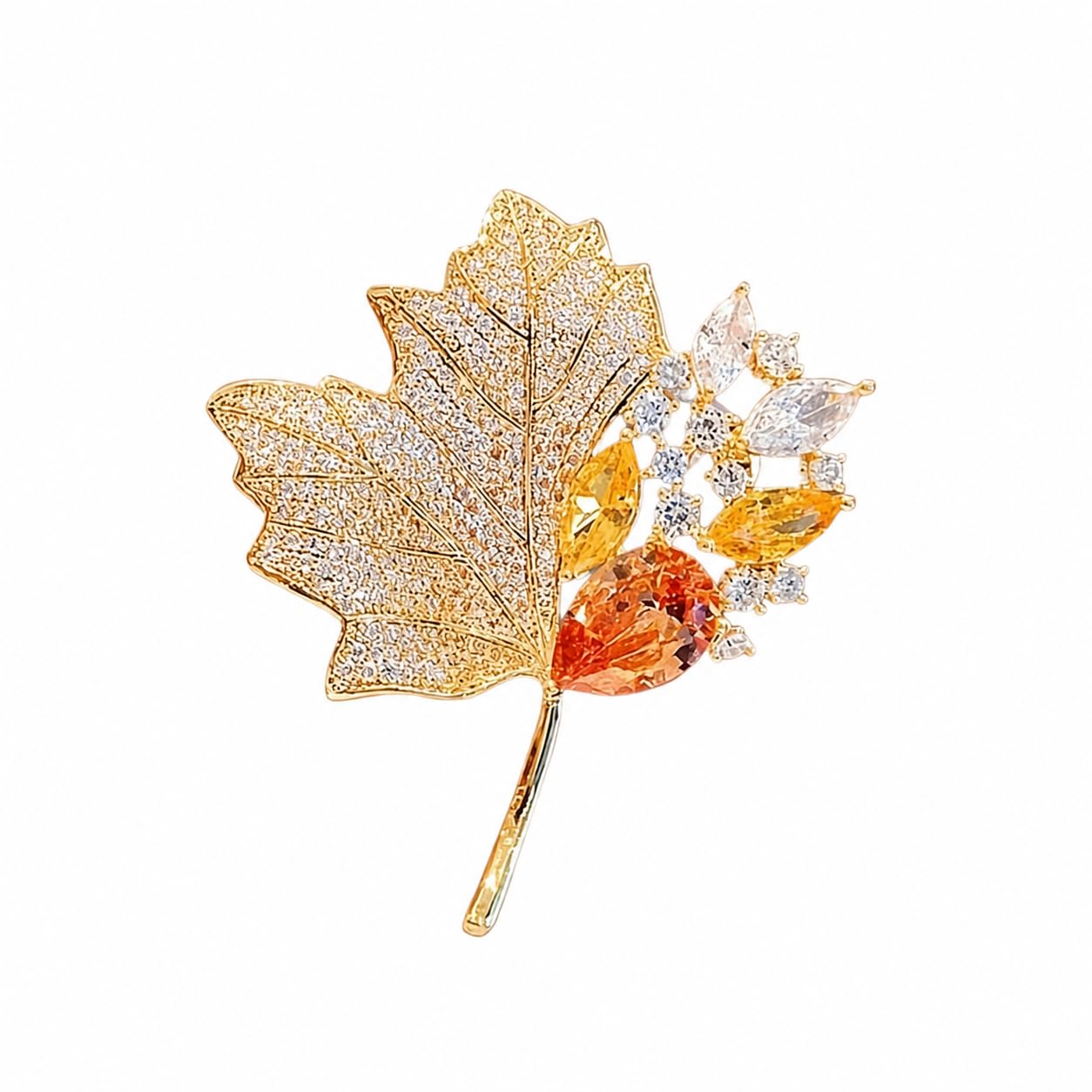HORSEA Maple Leaf Brooch Pin - Hollow Design, Alloy Fashion Accessory for Scarves & Clothing, Versatile Daily Wear Gift, Elegant Accessory for Weddings, Parties, and Daily Fashion (Pack of 1)
