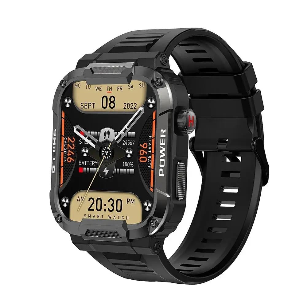Smartwatch z pulsometrem, zegarek fitness dla mężczyzn, wodoodporny zegarek sportowy z wieloma trybami sportowymi, smartwatch z funkcją połączenia Bluetooth, długi czas pracy baterii, tracker