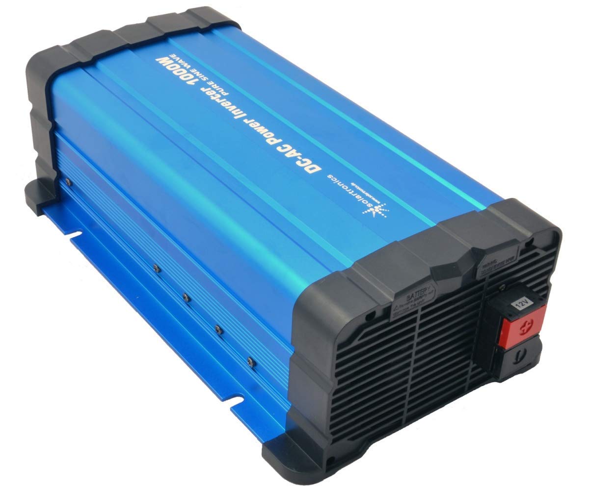 SOLARTRONICS Spannungswandler FS1000D 12V 1000 Watt mit Display - Wechselrichter 12v auf 230v - Reiner Sinus - LiFePO4/Lithium, Blei-, Gel oder AGM-Batterie kompatibel - USB - mit Fernbedienung